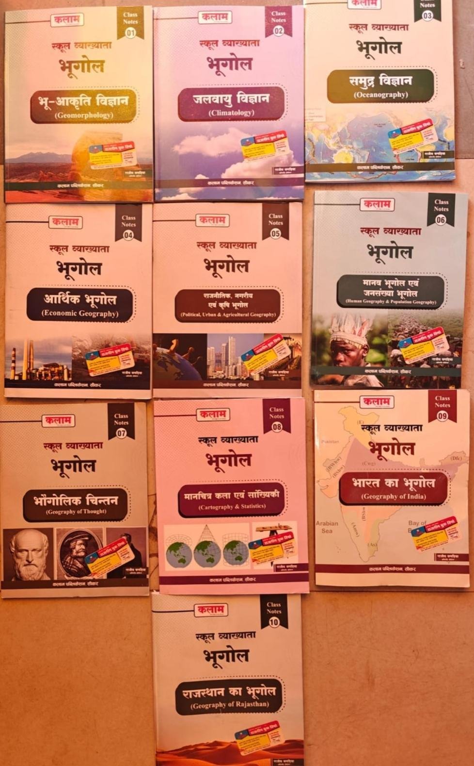 KALAM 1st GRADE BHUGOL CLASS NOTES SET OF 10