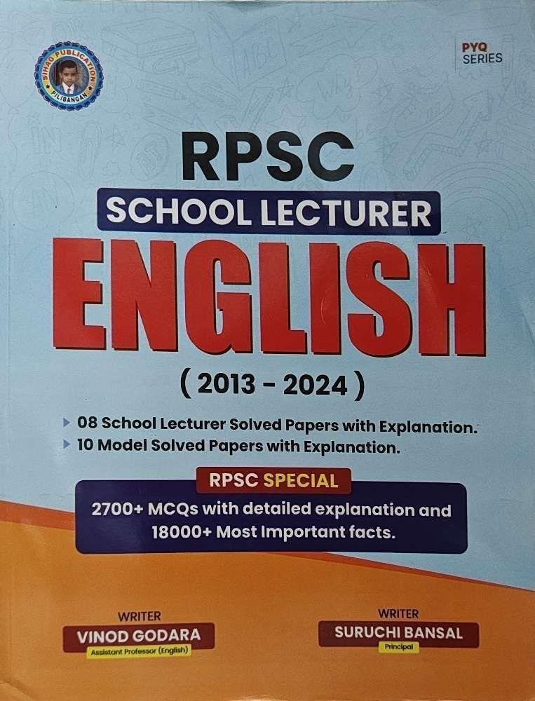 RPSC 1st GRADE ENGLISH SOLVED PAPER (2013-24) BY VINOD GODARA