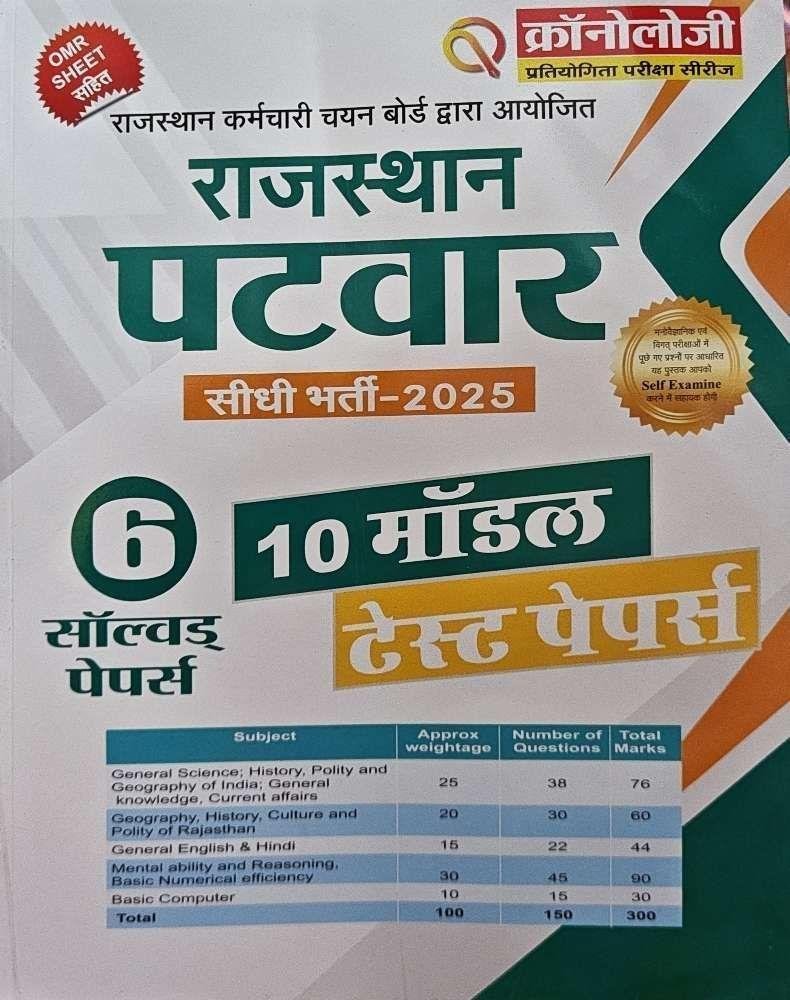 CHRONOLOGY PATWAR MODEL PAPER