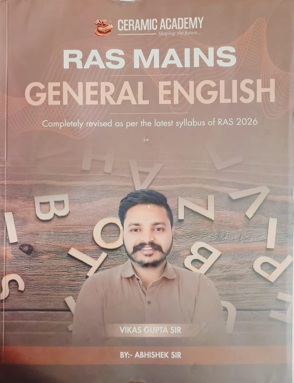 Ceramic Academy RAS Mains General English ( English Medium) New Edition 2026 By Vikas Gupta Sir, Abhishek Sir