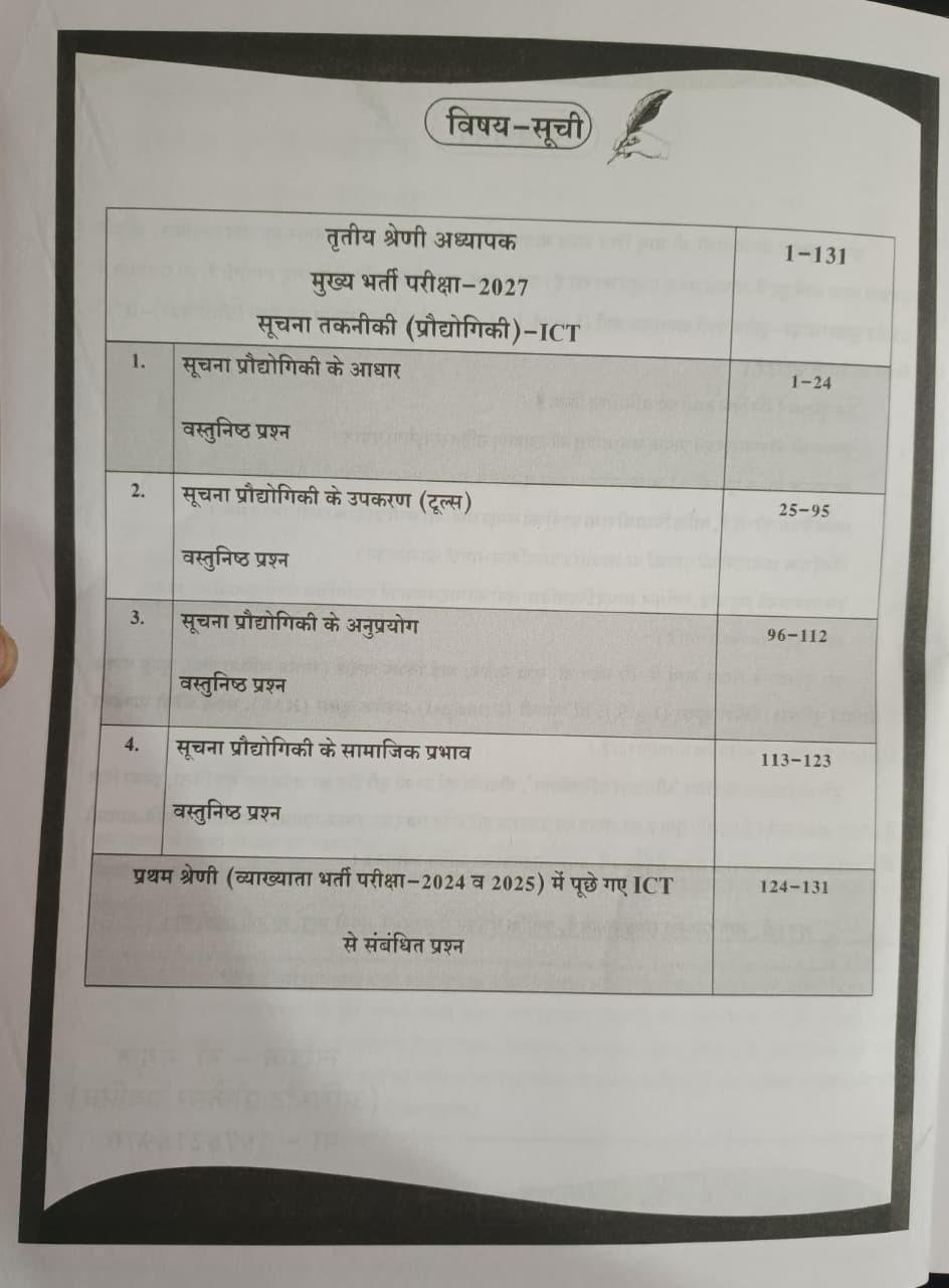 Dhindhwal 3rd Grade Suchna Takniki (Pradyogiki)- ICT Level-1 & 2 Theory, MCQ + PYQ 555+ By Dr. Mangal Yadav